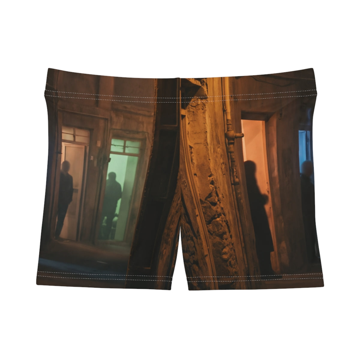 Women's Shorts - Shadowed Alleyway Mystery Art Print |...