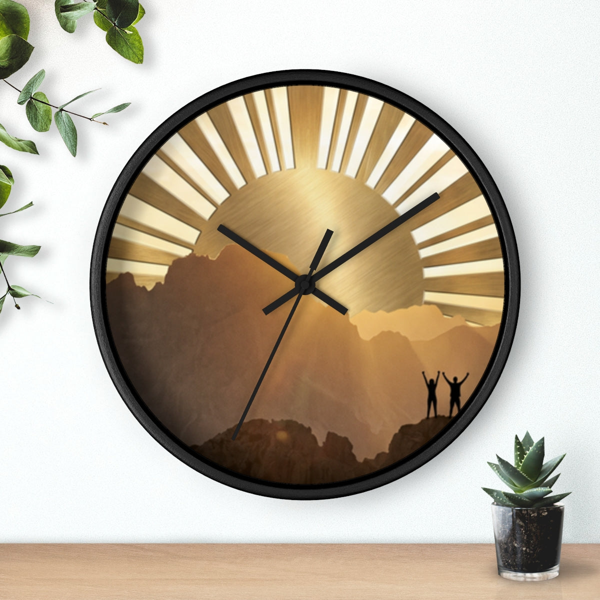 Wall Clock - Golden Summit Horizon | Echovira Gallery