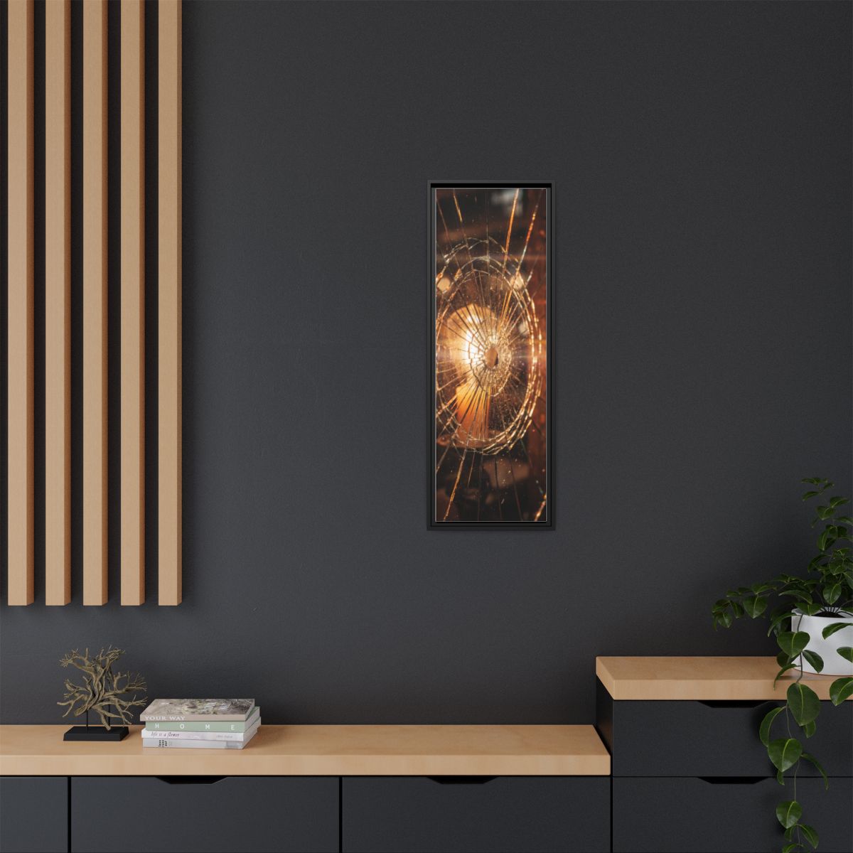 Framed Matte Canvas - Shattered Glass — Black / 1.25"