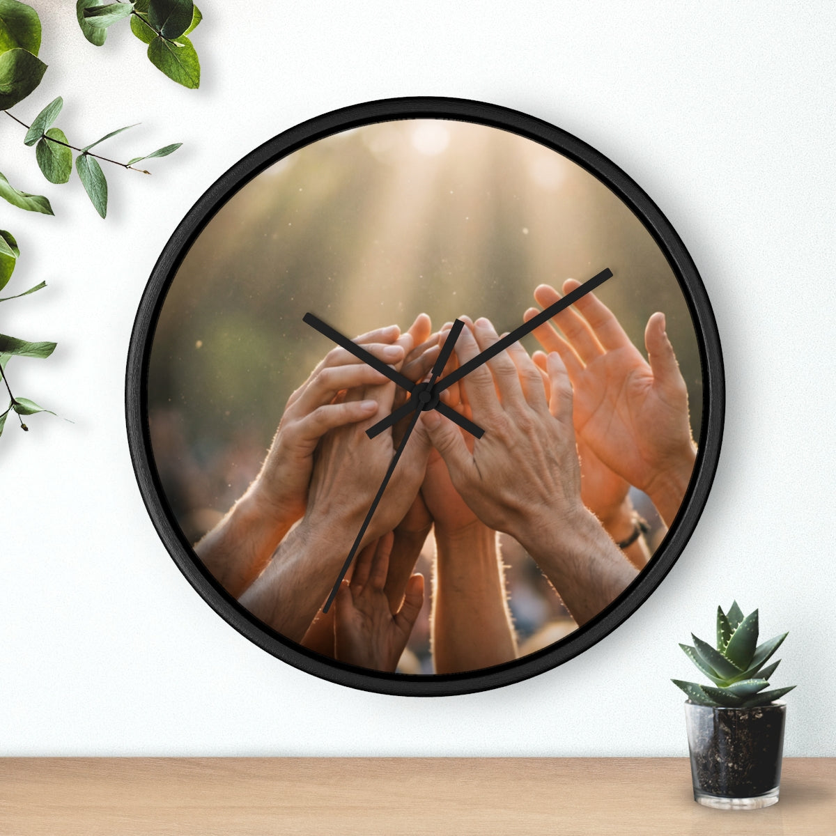 Wall Clock - Golden Rays of Unity Wall Art | Echovira...