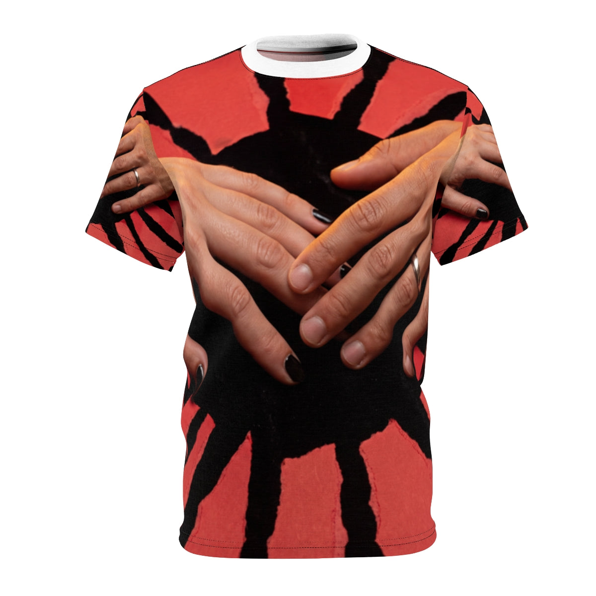 Men's Cut & Sew Tee - Crimson Solstice | Echovira Gallery