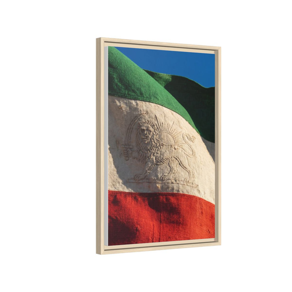 Framed Canvas Art - Distressed Flag — Natural / 1.25"