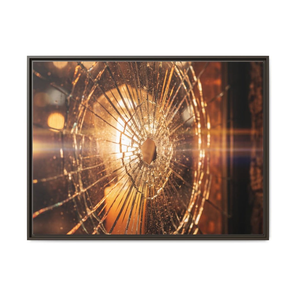 Framed Matte Canvas - Shattered Glass — Espresso / 1.25"