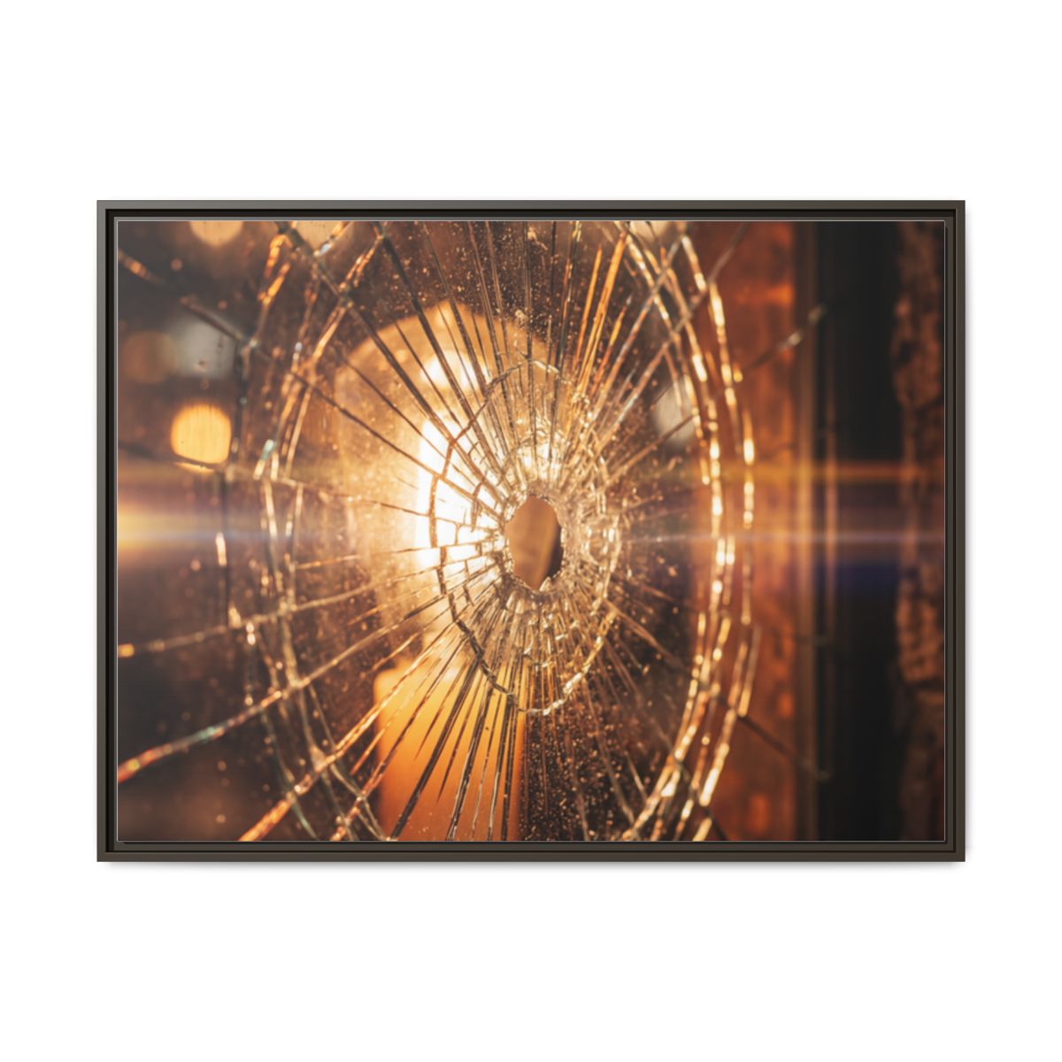 Framed Matte Canvas - Shattered Glass — Espresso / 1.25"