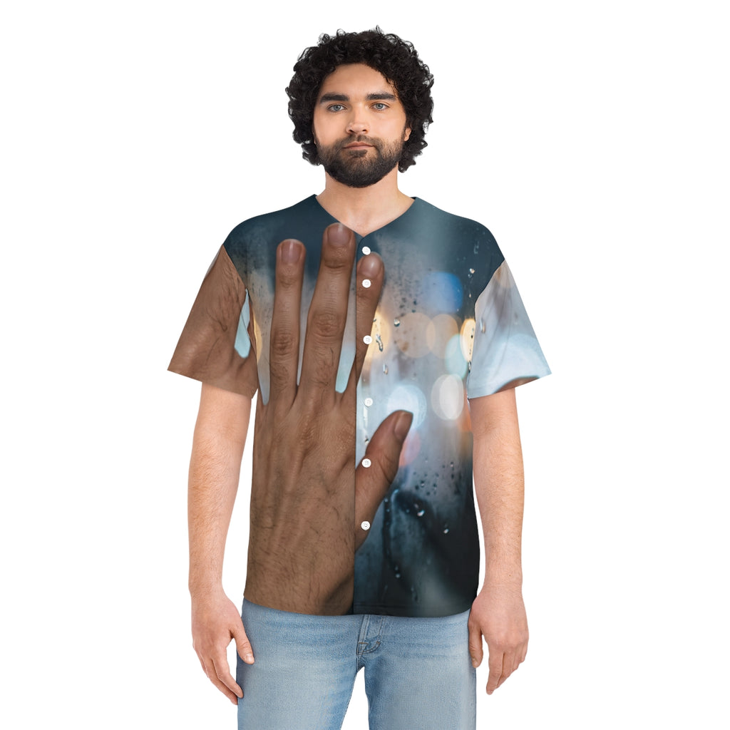 Men's Baseball Jersey Rainy City Window Art
