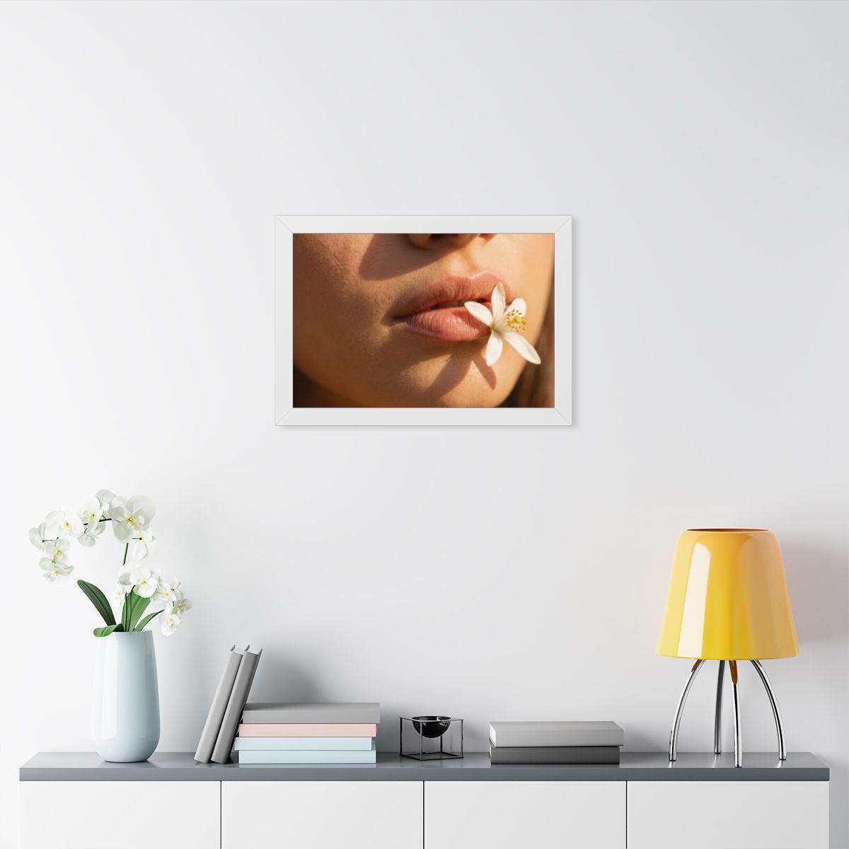 Framed Horizontal Poster - Golden Flora Panorama — White......