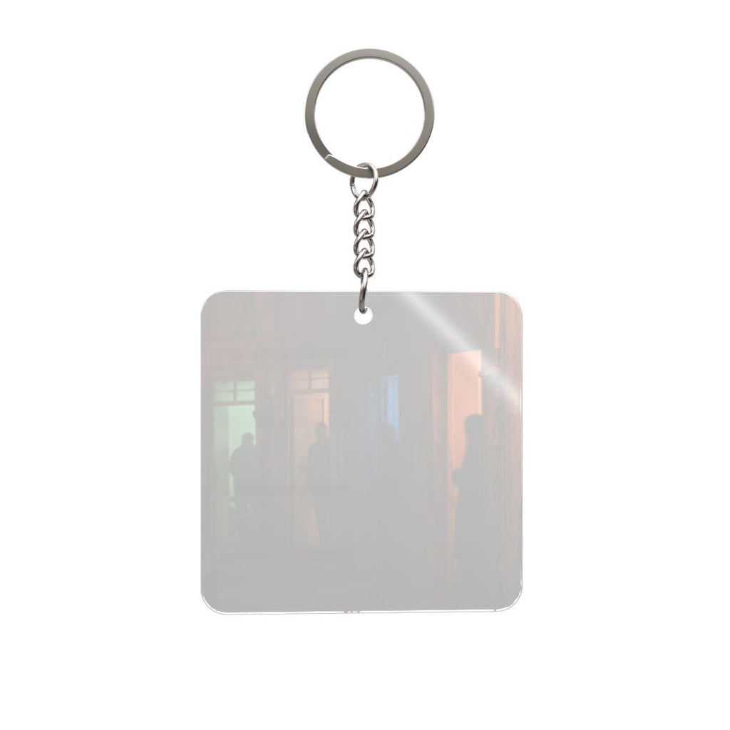 Square Keychain - Shadowed Alleyway Mystery Art Print |...