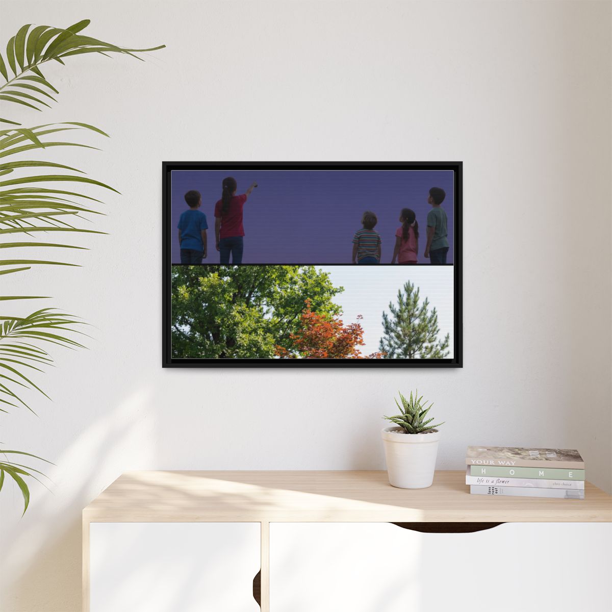 Matte Canvas, Framed - Stardust & Forest Discovery — Black /...