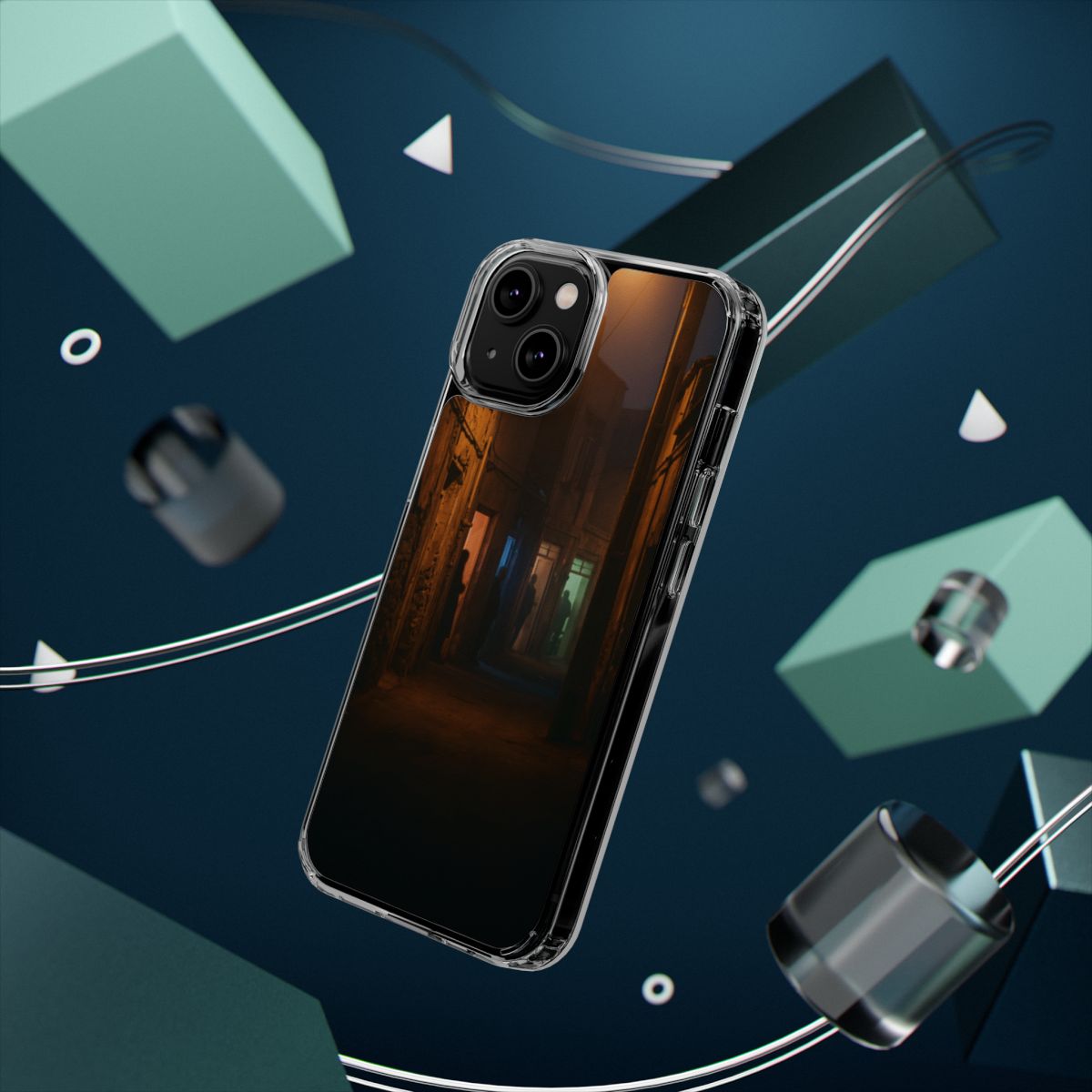 Clear Impact-Resistant Apple iPhone Cases - Nocturnal Shadows Cinematic Alleyway | iPhone 17 Pro Max, 17 Pro, 17 Air & More