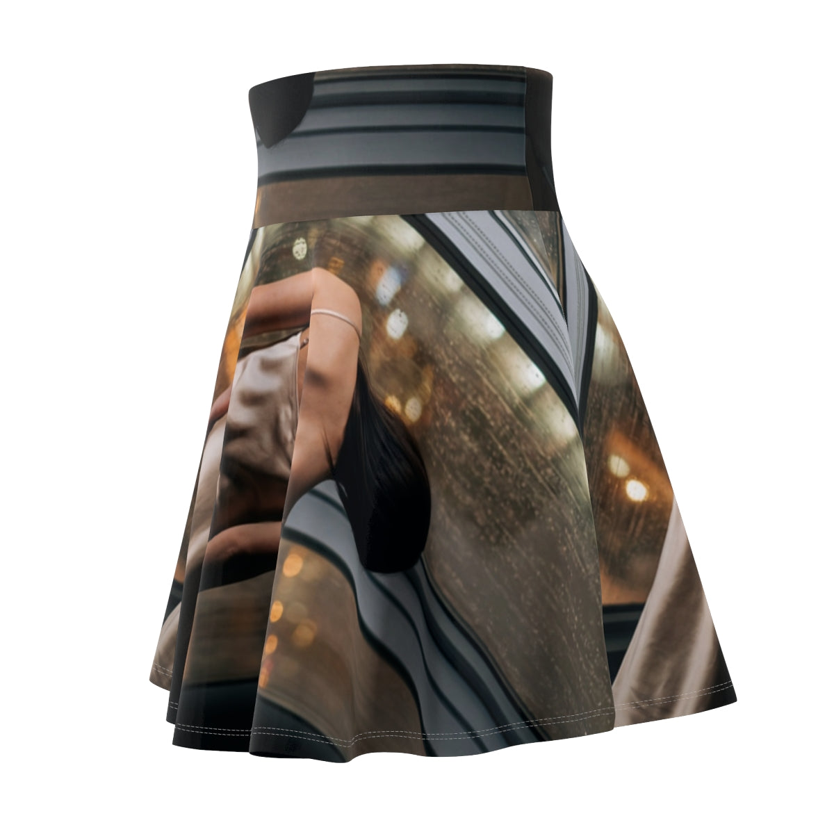 Women's Skater Skirt - Rainscape Grid | Echovira Gallery