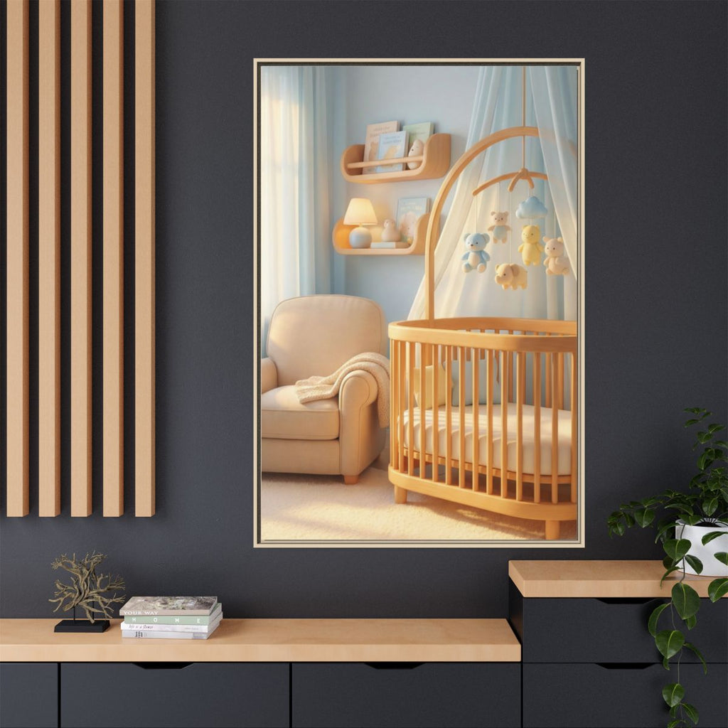 Matte Canvas, Framed - Dreamy Serene Nursery Art — Natural /...