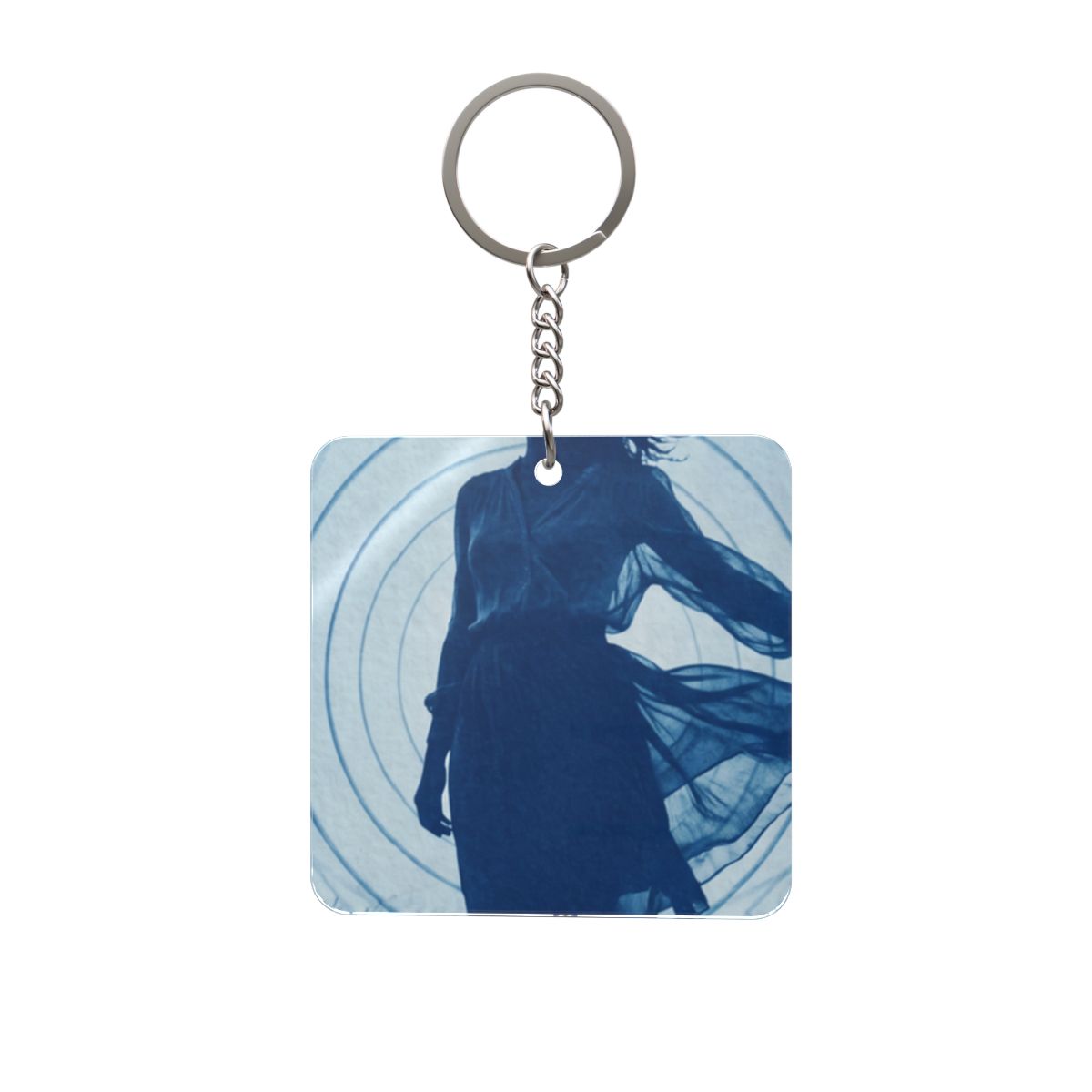 Square Keychain - Indigo Solitude Pocket Charm | Echovira...