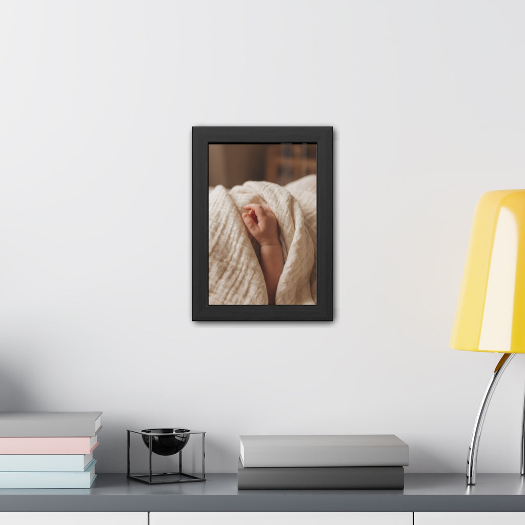 Framed Poster - Tender Newborn Hand (8×12, 9×11, 11×14... |...