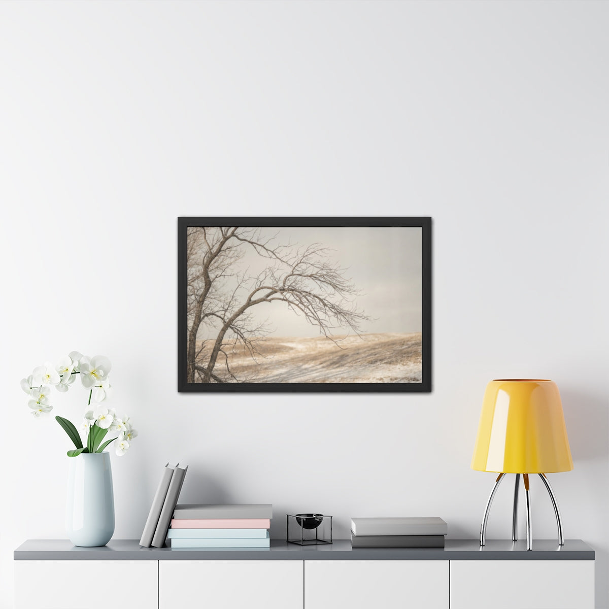 Framed Posters - Winter Branch Solitude Landscape —... |...