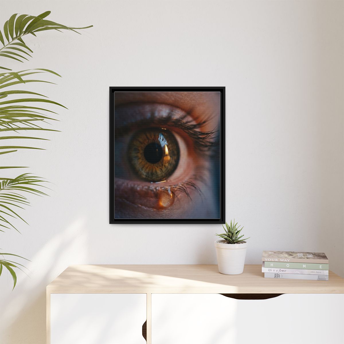 Matte Canvas, Framed - Amber Iris Reflection Fine Art Print...