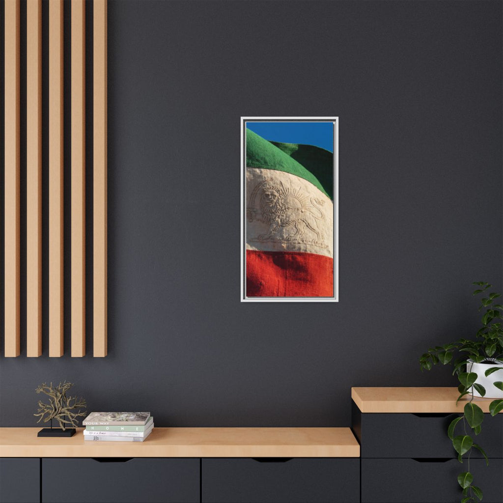 Framed Canvas Art - Distressed Flag — White / 1.25"