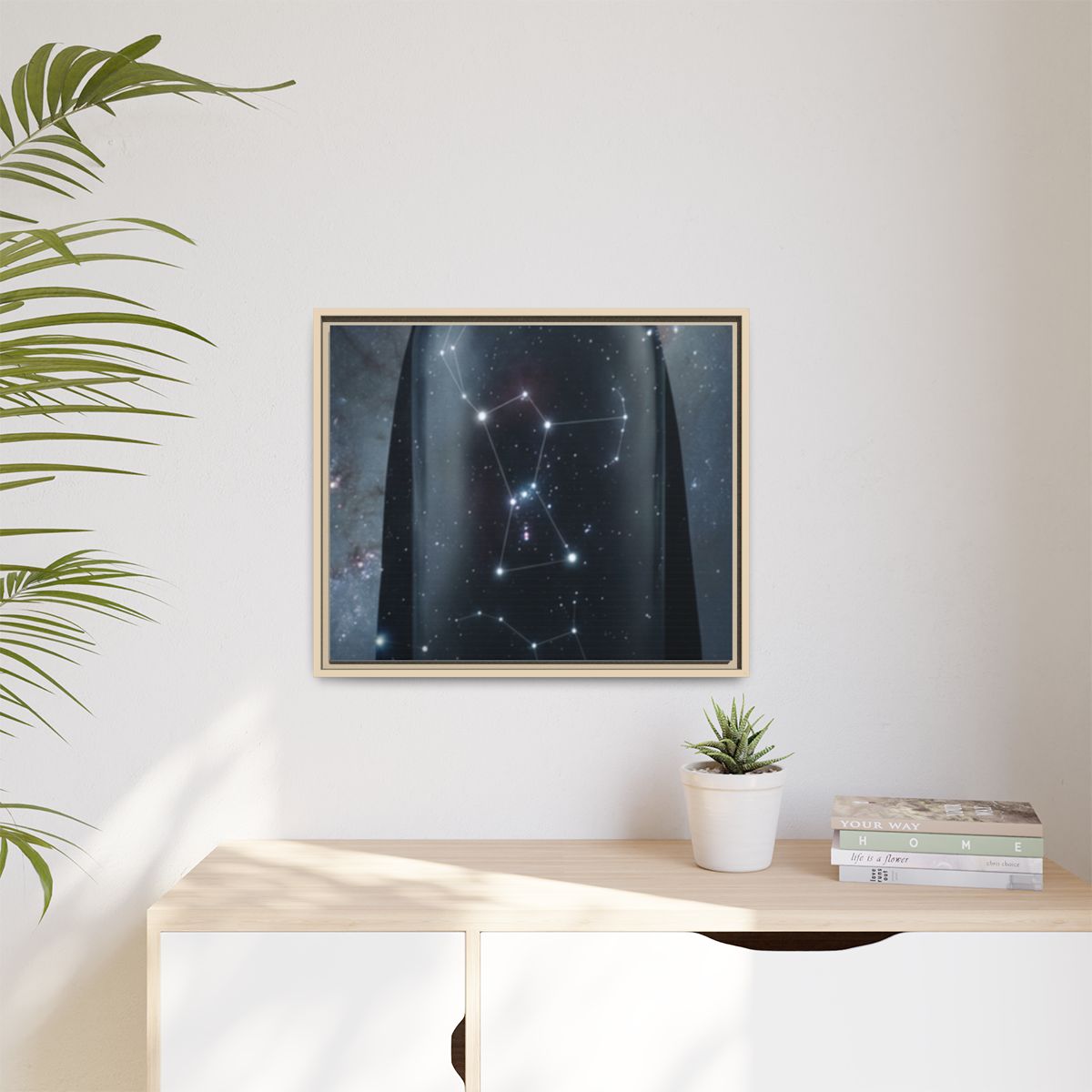 Matte Canvas, Framed - Cosmic Sentinel Orion Constellation...