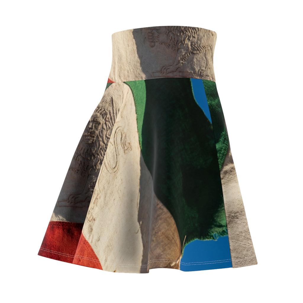 Women's Skater Skirt - Vintage Persian Lion and Sun Flag Art...