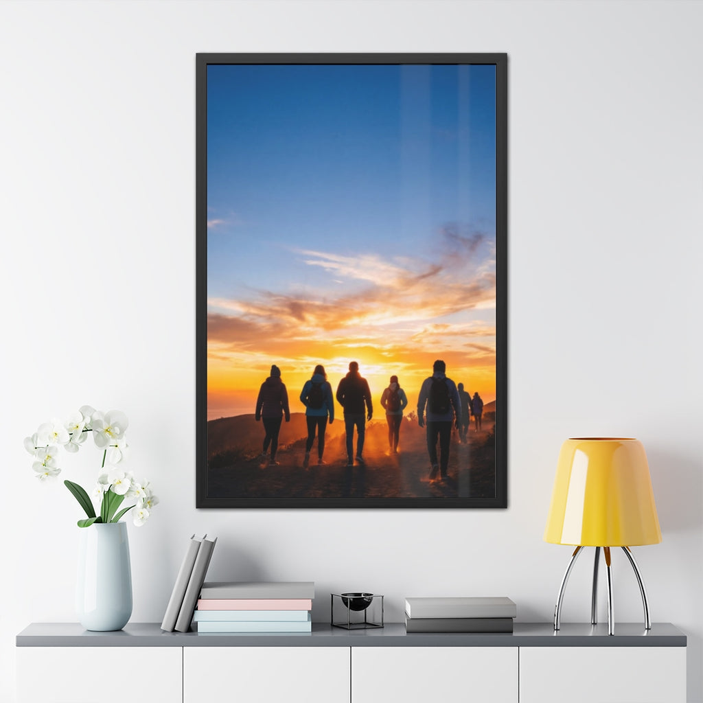 Framed Poster - Golden Sunset Ridge — Portrait (8×12, 9×11...