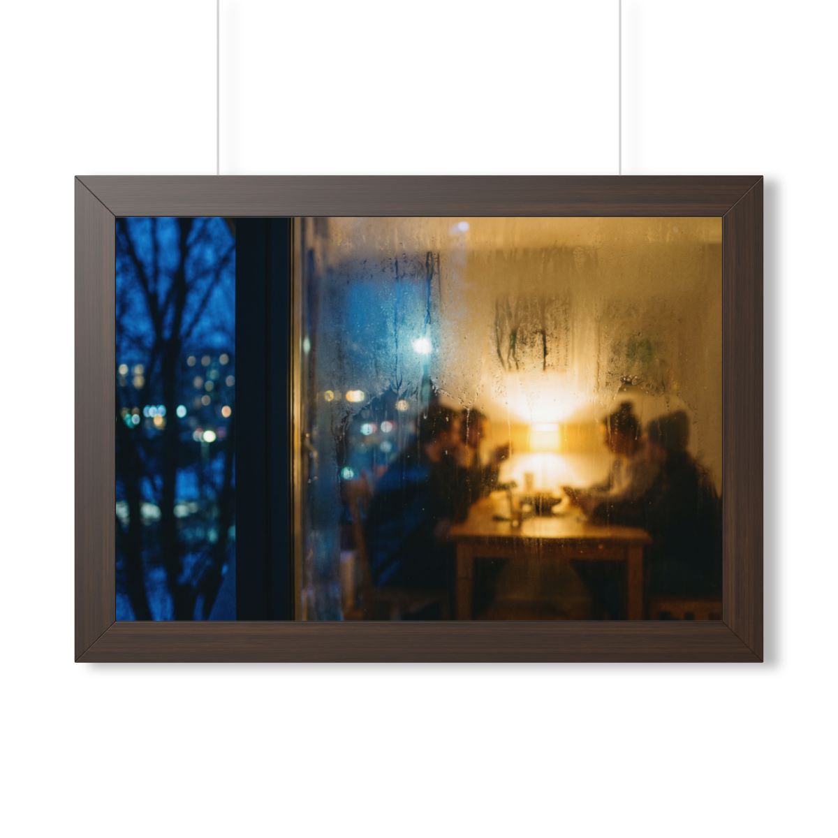 Framed Horizontal Poster - Twilight Gathering — Walnut... |...