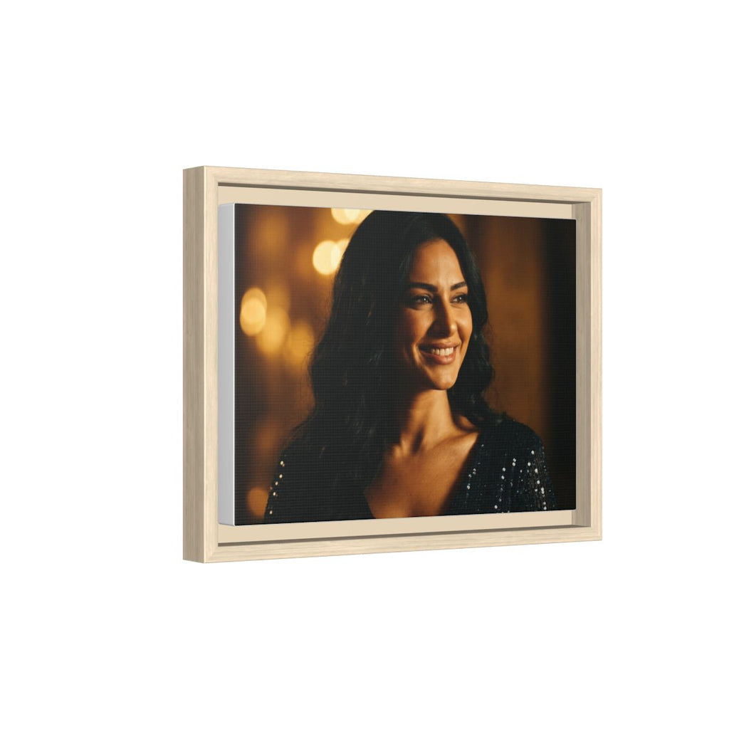 Framed Canvas Art - Golden Glamour — Natural / 1.25"