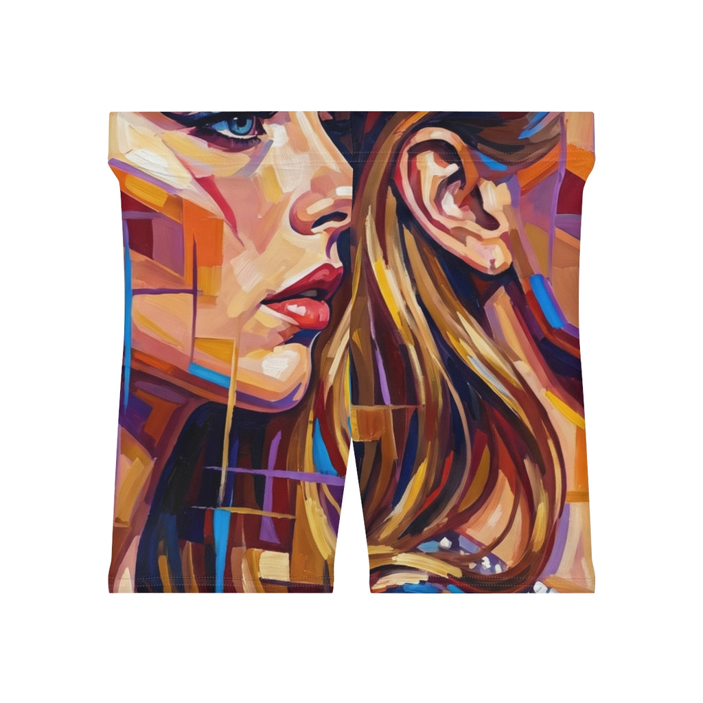 Women's Biker Shorts - Shattered Elegance | Echovira Gallery