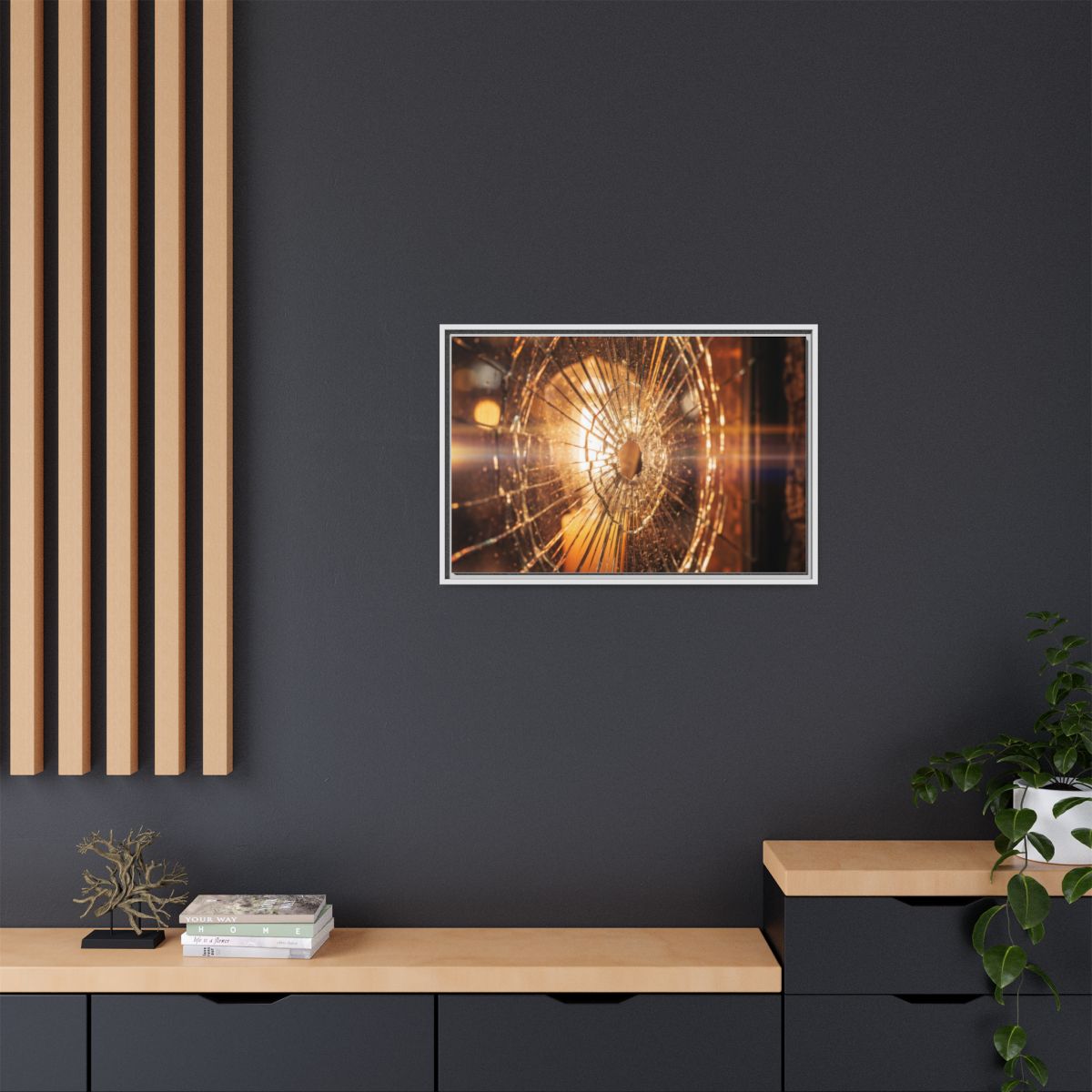 Framed Matte Canvas - Shattered Glass