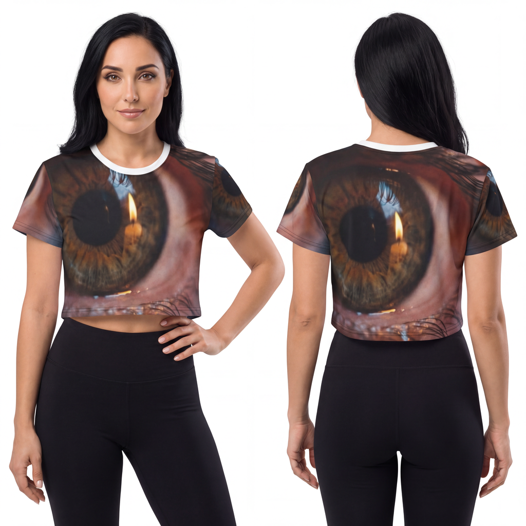 Crop Tee - Amber Iris Reflection Fine Art Print | Echovira...