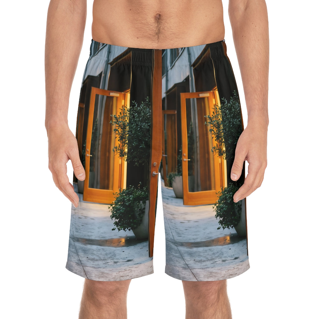 Men's Board Shorts - Twilight Promenade | Echovira Gallery