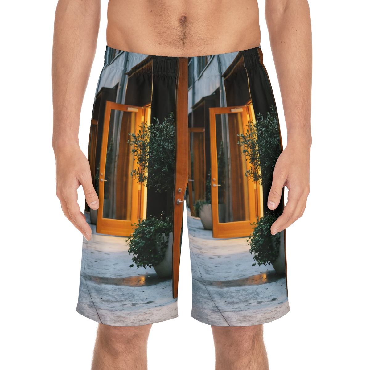 Men's Board Shorts - Twilight Promenade | Echovira Gallery