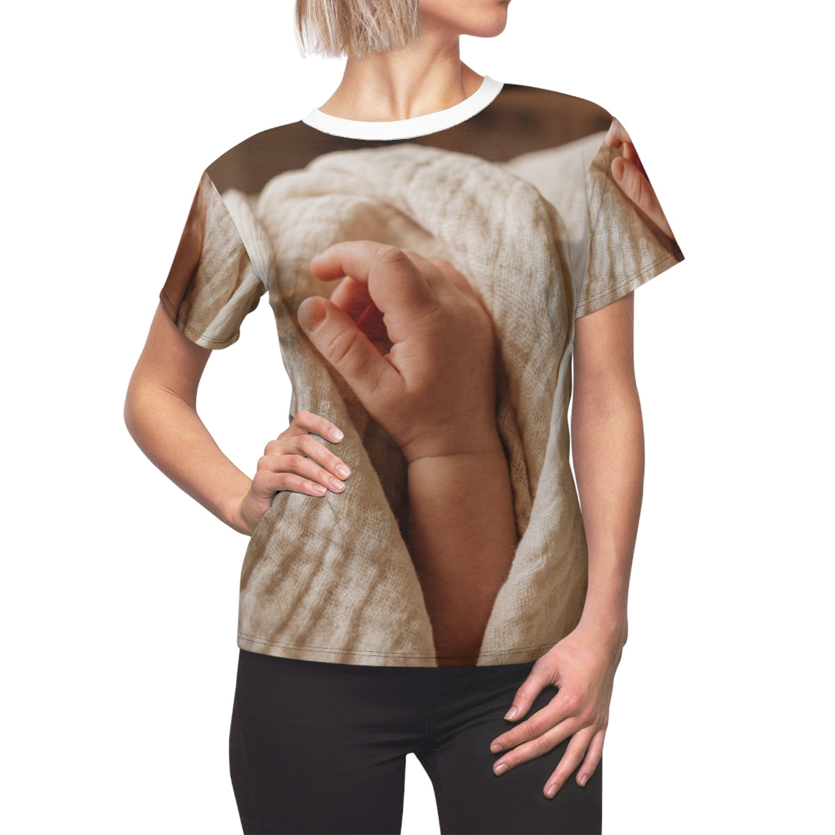 Damen-T-Shirt – Ästhetik in warmem Creme