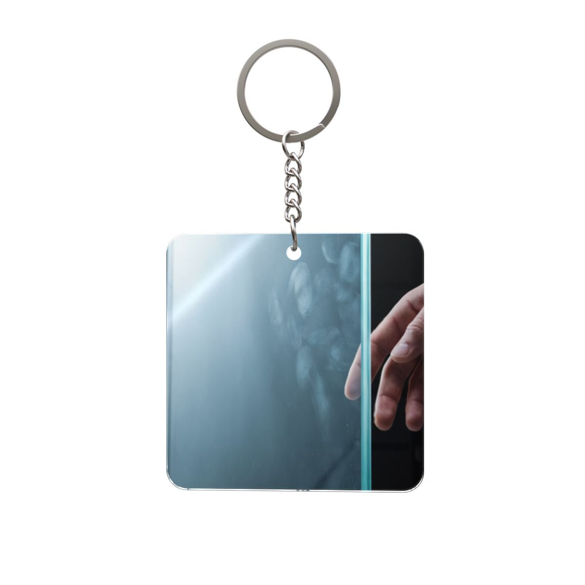 Square Keychain - Luminous Touch Mini Art | Echovira Gallery