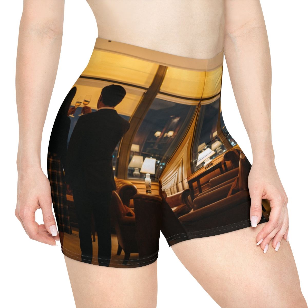 Women's Biker Shorts - Midnight Library Club Cozy Dark... |...