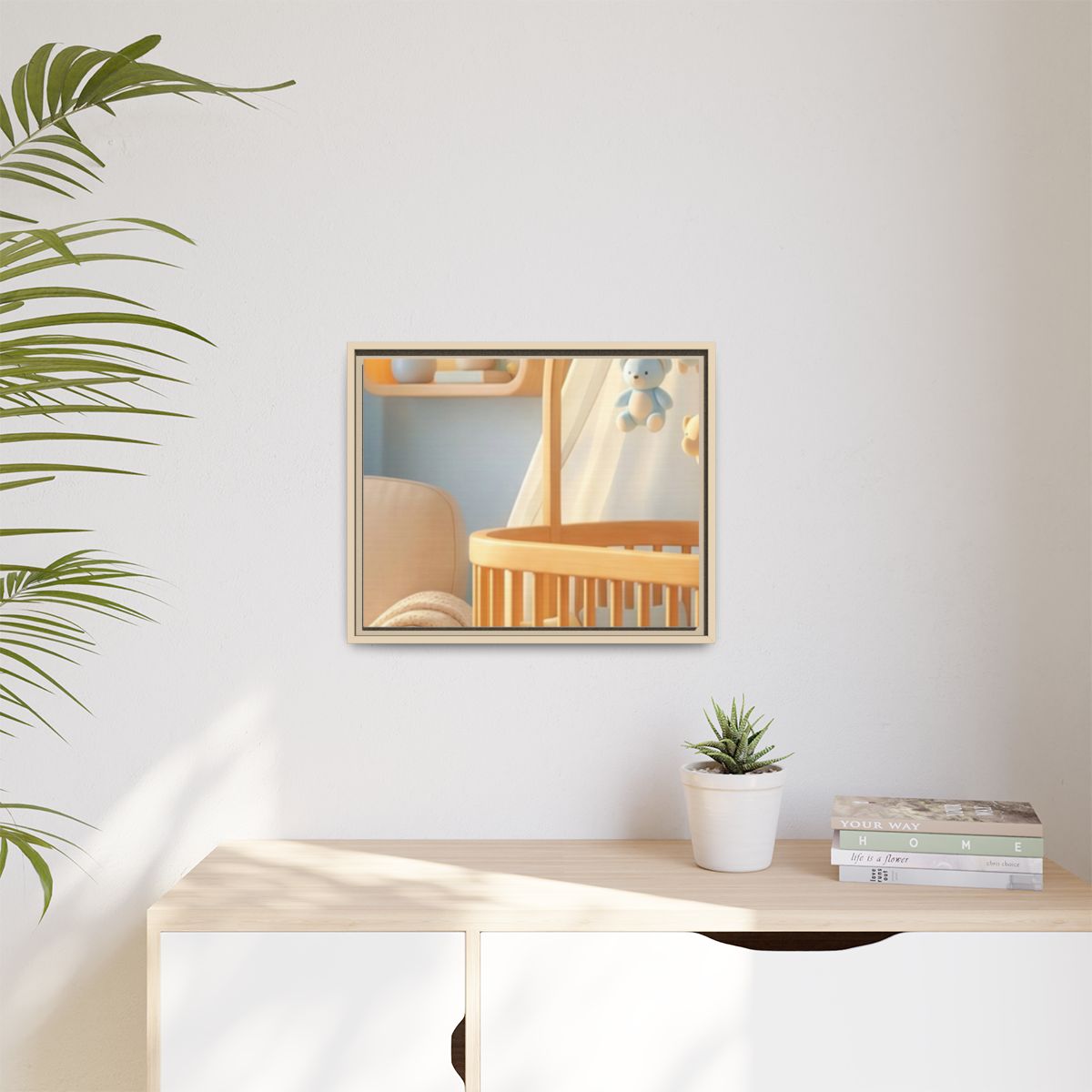 Matte Canvas, Framed - Dreamy Serene Nursery Art — Natural /...
