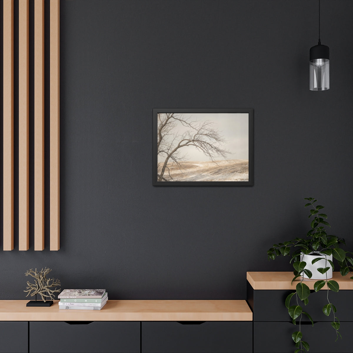 Framed Poster - Minimalist Winter Tree — Landscape