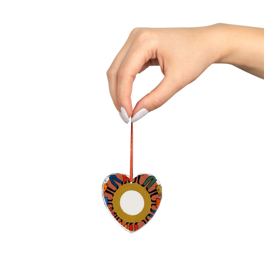 Crystal Glass Ornament - Unity Mandala Folk Art | Echovira...