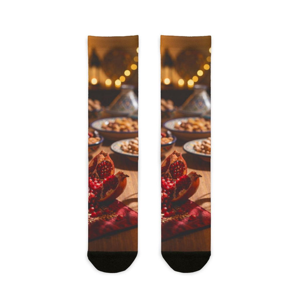 Sublimation Crew Socks - Amber Feast | Echovira Gallery