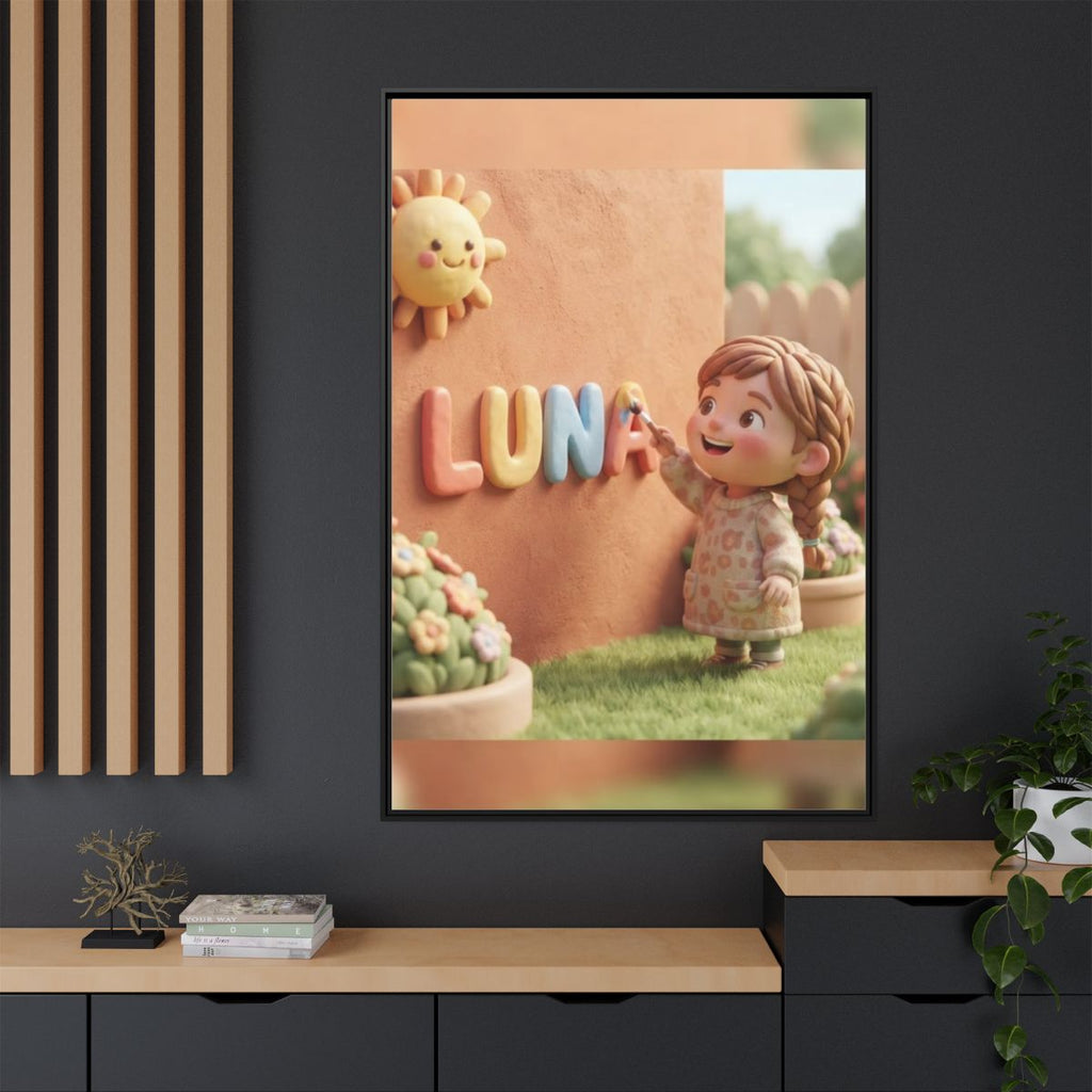 Matte Canvas Framed - Luna Sunshine Clay — Black / 1.25"......