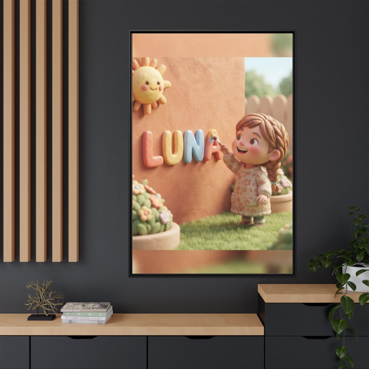 Matte Canvas Framed - Luna Sunshine Clay — Black / 1.25"......