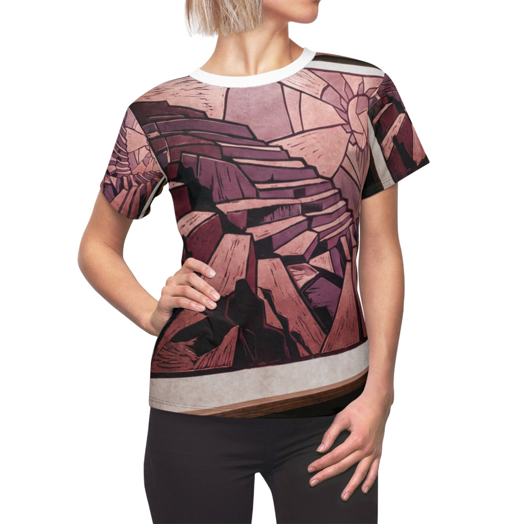Women's Cut & Sew Tee - Canyon Sunrise | Echovira Gallery