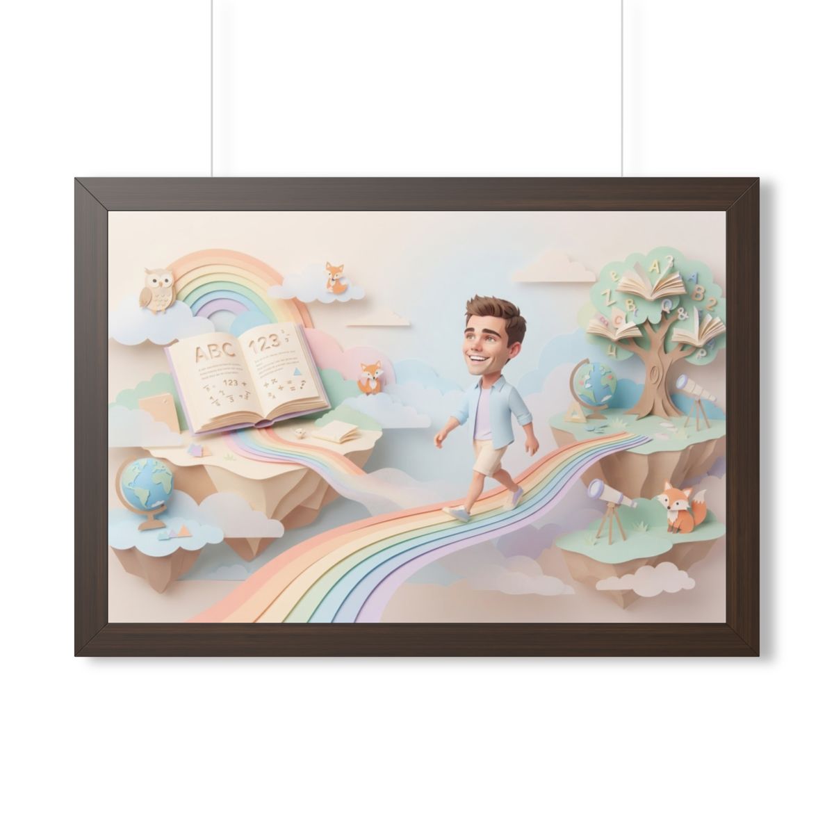 Framed Horizontal Poster - Rainbow Odyssey — Walnut (14×11...
