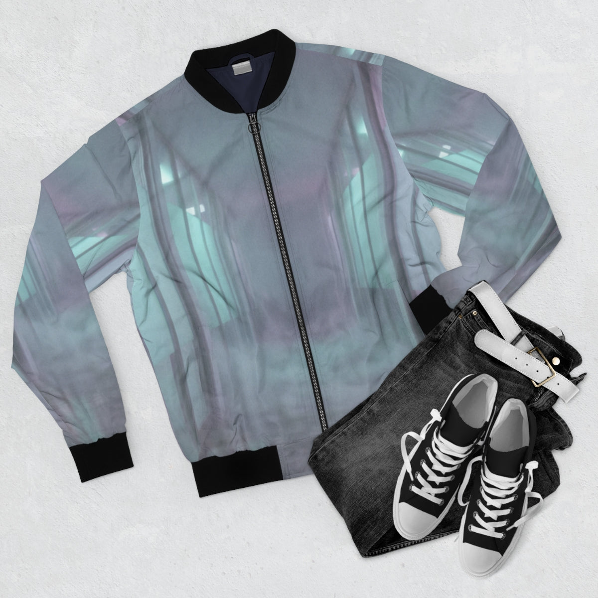 Men's Bomber Jacket - Liminal Corridor Fog Art Print |...