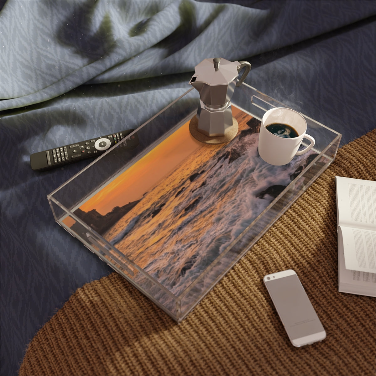 Acrylic Serving Tray - Ocean Dawn Host