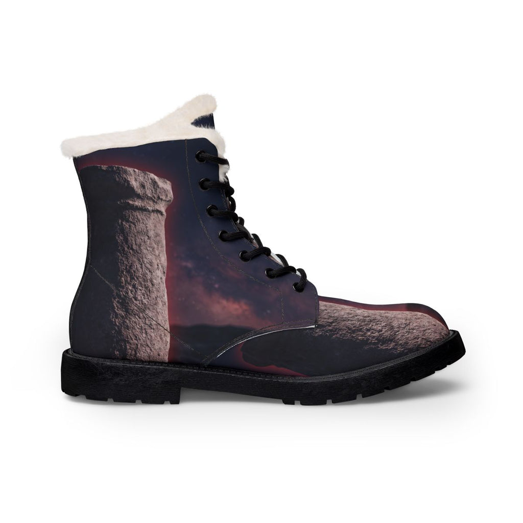 Men's Fur & Leather Boots with Cosmic Pillar