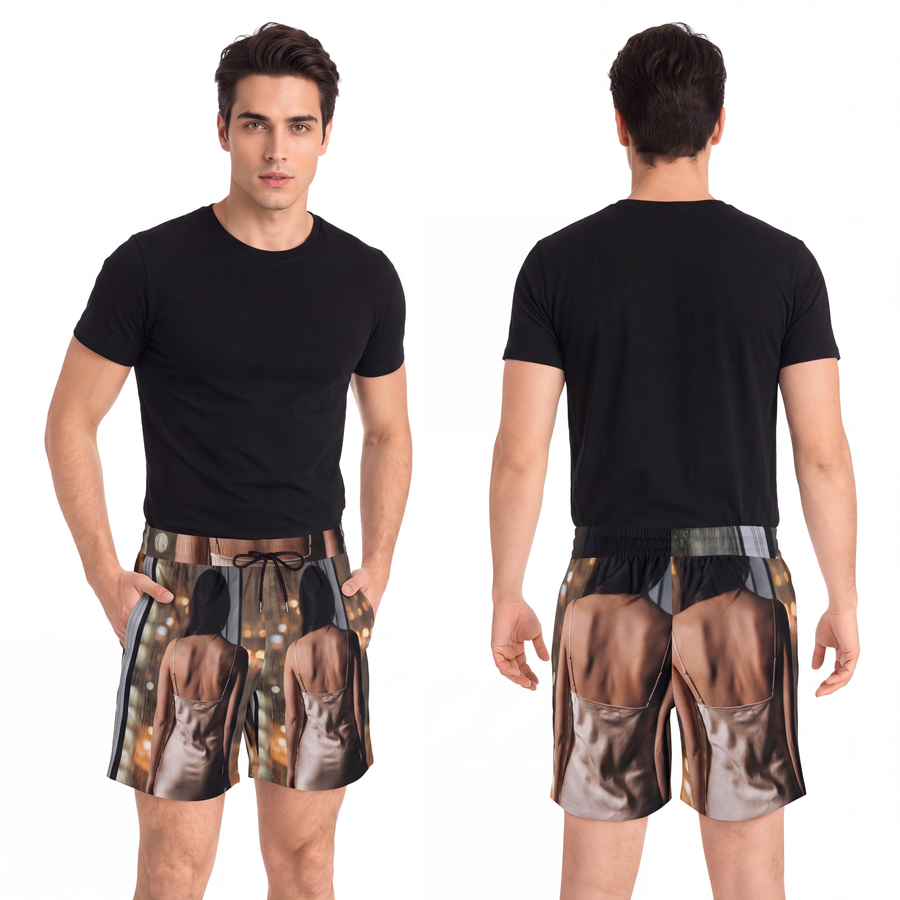Men's Mid-Length Swim Shorts - Rainscape Night
