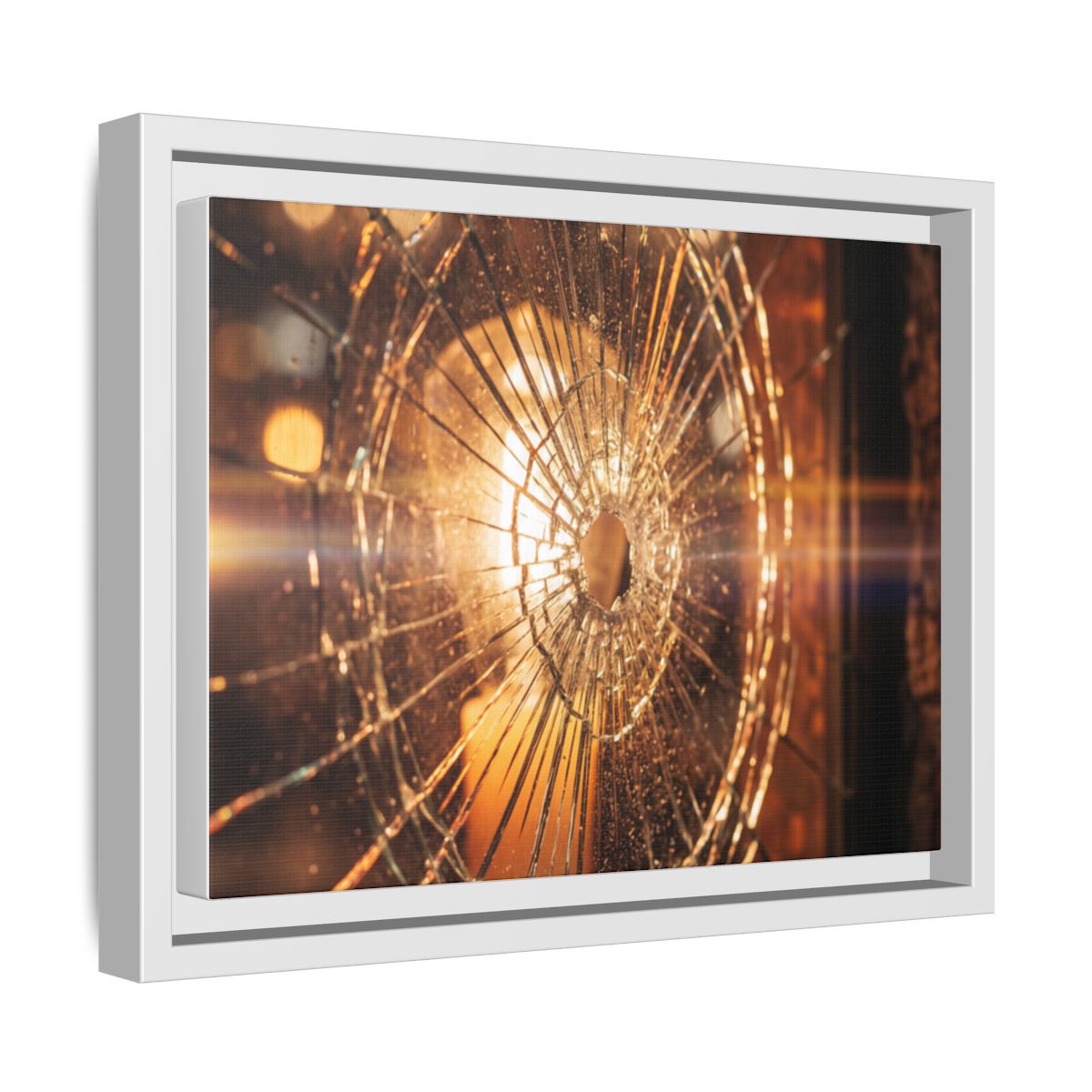 Framed Matte Canvas - Shattered Glass — White / 1.25"