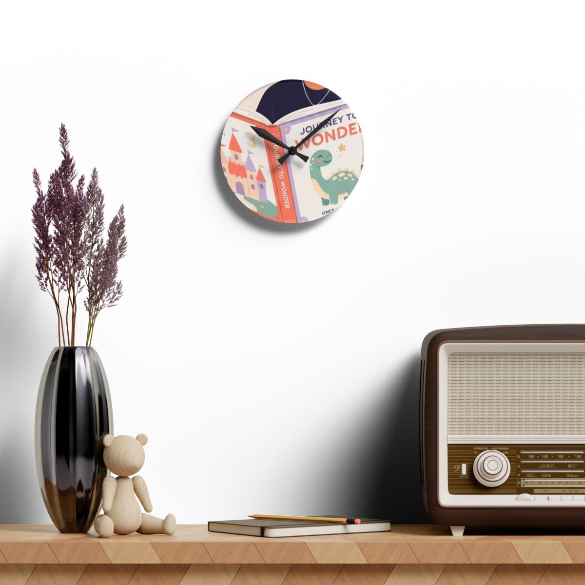 Acrylic Wall Clock - Storytime Journey to Wonder Art |...