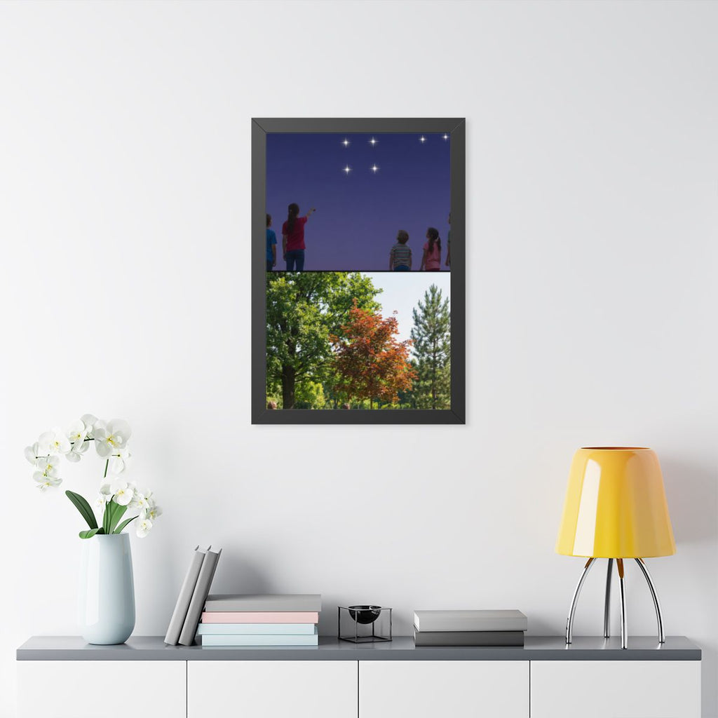 Framed Vertical Poster - Stardust & Forest Discovery — Black...