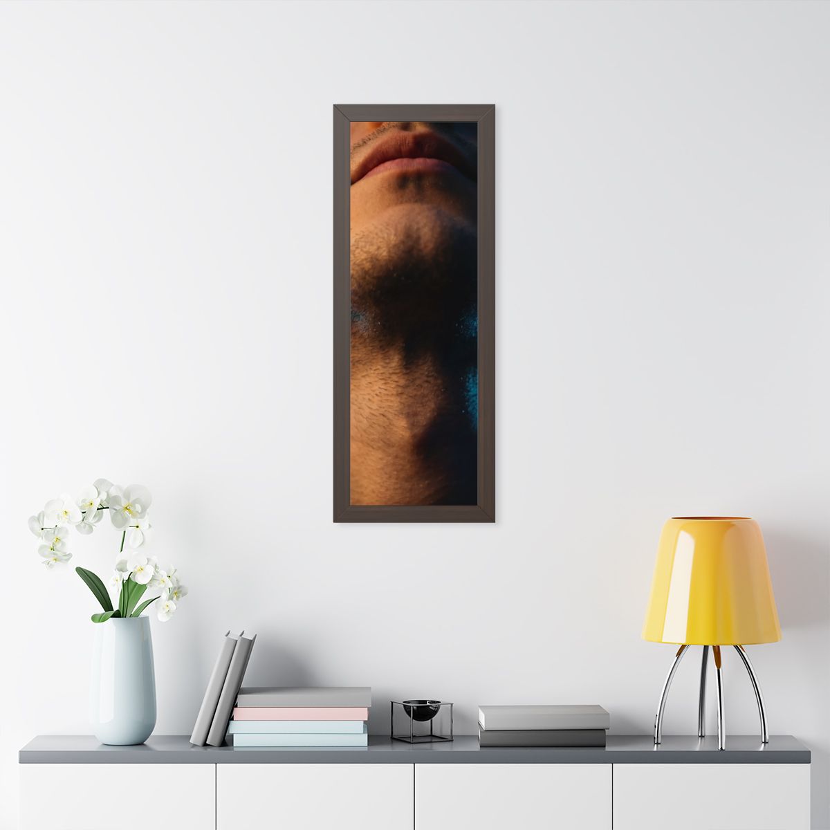 Framed Vertical Poster - Neon Horizon Portrait — Walnut... |...