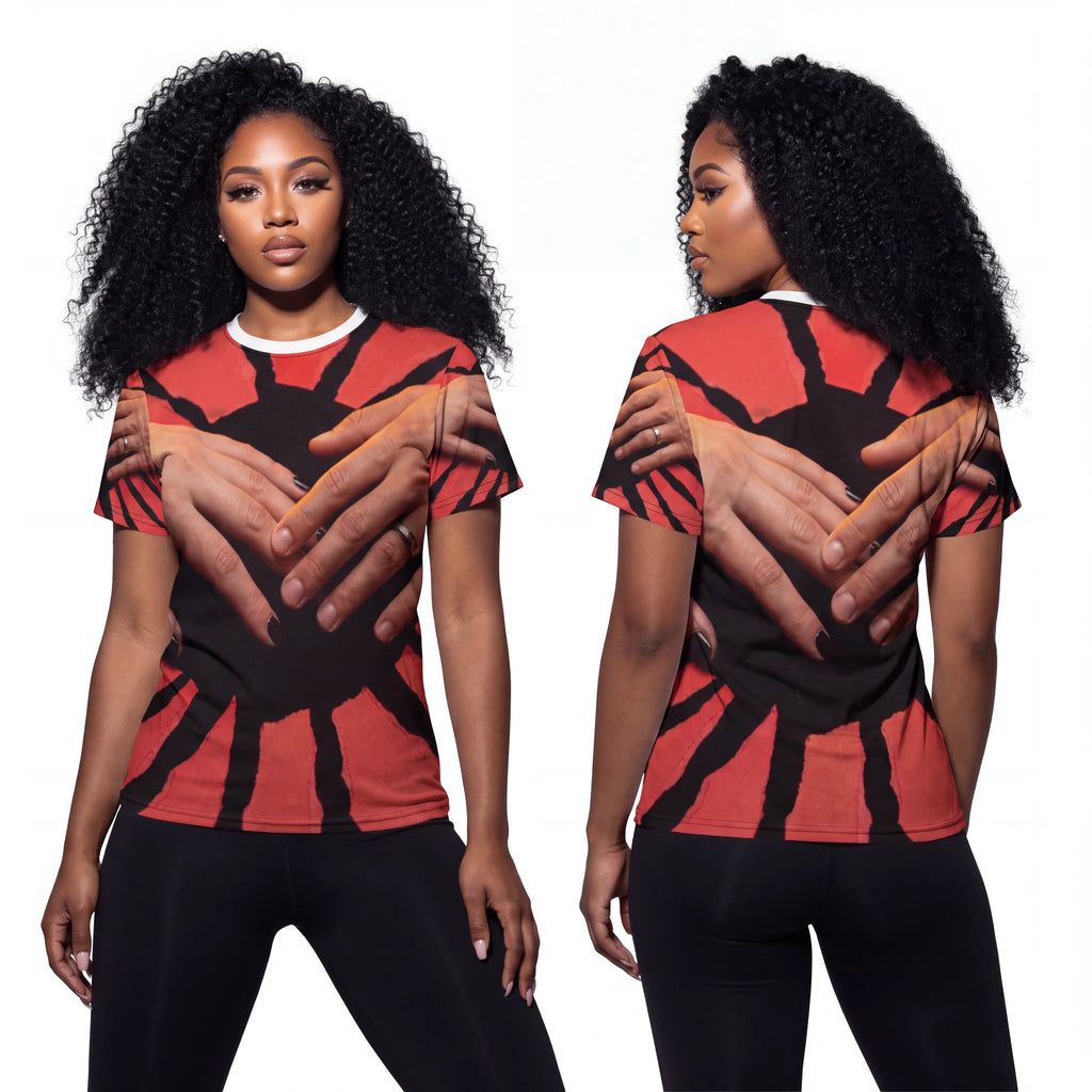 Unisex Cut & Sew Tee - Crimson Solstice | Echovira Gallery